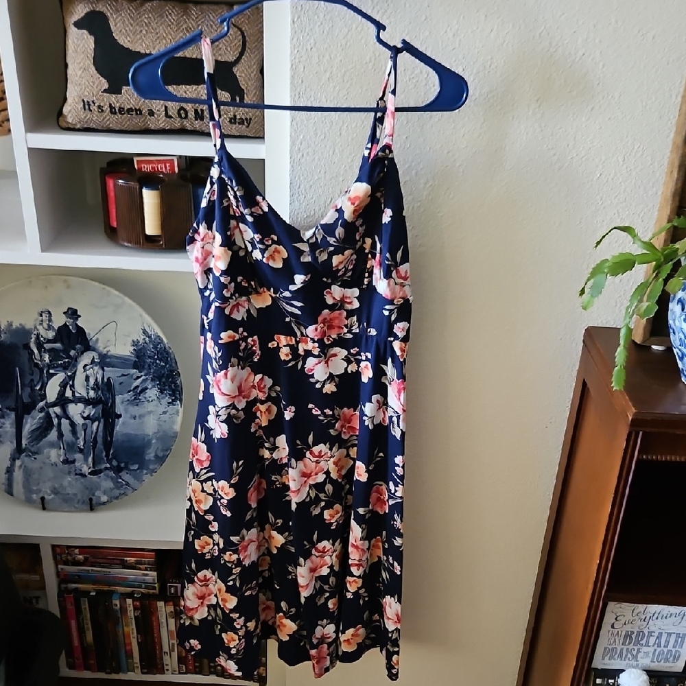 White Birch Navy Floral Dress